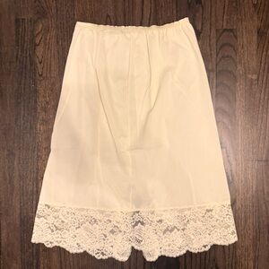 Elegant Cream Lace Trim Skirt Slip